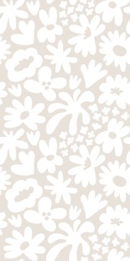 Abstract seamless pattern with cute hand drawn meadow flowers. Fashion stylish natural background. Hand drawn design elements for fabric, print, cover, banner, wrapping, wallpaper.