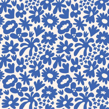 Abstract seamless pattern with cute hand drawn meadow flowers. Fashion stylish natural background. Hand drawn design elements for fabric, print, cover, banner, wrapping, wallpaper.