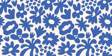 Abstract seamless pattern with cute hand drawn meadow flowers. Fashion stylish natural background. Hand drawn design elements for fabric, print, cover, banner, wrapping, wallpaper.