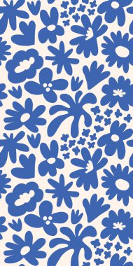 Abstract seamless pattern with cute hand drawn meadow flowers. Fashion stylish natural background. Hand drawn design elements for fabric, print, cover, banner, wrapping, wallpaper.