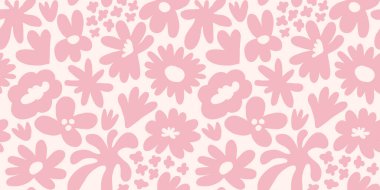 Abstract seamless pattern with cute hand drawn meadow flowers. Fashion stylish natural background. Hand drawn design elements for fabric, print, cover, banner, wrapping, wallpaper.