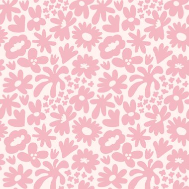 Abstract seamless pattern with cute hand drawn meadow flowers. Fashion stylish natural background. Hand drawn design elements for fabric, print, cover, banner, wrapping, wallpaper.