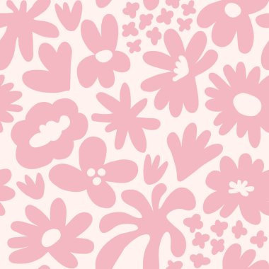 Abstract seamless pattern with cute hand drawn meadow flowers. Fashion stylish natural background. Hand drawn design elements for fabric, print, cover, banner, wrapping, wallpaper.