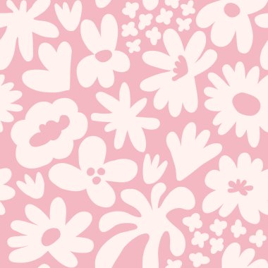 Abstract seamless pattern with cute hand drawn meadow flowers. Fashion stylish natural background. Hand drawn design elements for fabric, print, cover, banner, wrapping, wallpaper.