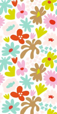 Abstract seamless pattern with cute hand drawn meadow flowers. Fashion stylish natural background. Hand drawn design elements for fabric, print, cover, banner, wrapping, wallpaper.