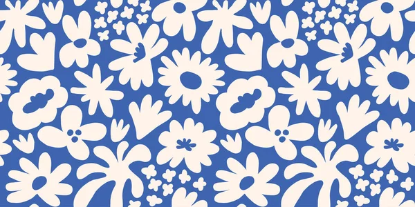 Abstract seamless pattern with cute hand drawn meadow flowers. Fashion stylish natural background. Hand drawn design elements for fabric, print, cover, banner, wrapping, wallpaper.