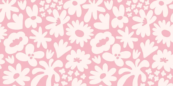 Abstract Seamless Pattern Cute Hand Drawn Meadow Flowers Fashion Stylish — Stockový vektor