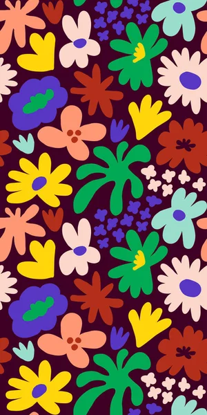 Abstract seamless pattern with cute hand drawn meadow flowers. Fashion stylish natural background. Hand drawn design elements for fabric, print, cover, banner, wrapping, wallpaper.