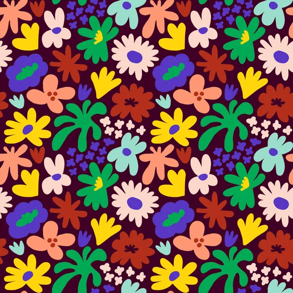 Абстрактный Узор Милыми Нарисованными Вручную Соцветиями Мода Стильный Естественный Фон — стоковый вектор