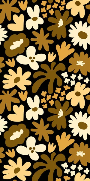 Abstract seamless pattern with cute hand drawn meadow flowers. Fashion stylish natural background. Hand drawn design elements for fabric, print, cover, banner, wrapping, wallpaper.