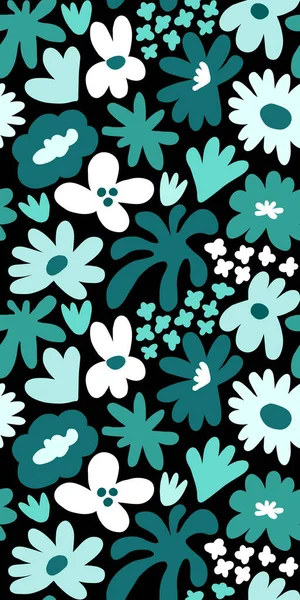 Abstract seamless pattern with cute hand drawn meadow flowers. Fashion stylish natural background. Hand drawn design elements for fabric, print, cover, banner, wrapping, wallpaper.