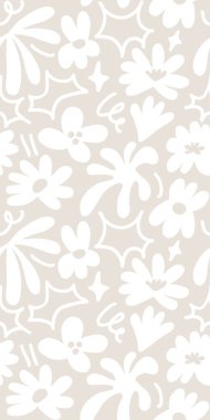 Abstract seamless pattern with cute hand drawn meadow flowers. Fashion stylish natural background. Hand drawn design elements for fabric, print, cover, banner, wrapping, wallpaper.