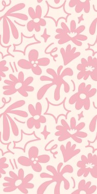 Abstract seamless pattern with cute hand drawn meadow flowers. Fashion stylish natural background. Hand drawn design elements for fabric, print, cover, banner, wrapping, wallpaper.