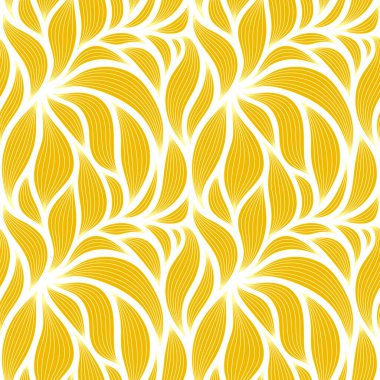 Şatafatlı, çizgili yapraklı çiçeksiz desen. Minimalist doğrusal tarzda zarif astrakt arkaplan. Moda çizgisi tasarım elemanı. Vektör illüstrasyonu.