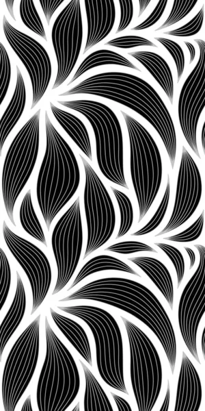 Luxe Naadloos Bloemenpatroon Met Gestreepte Bladeren Elegante Achtergrond Afleiden Minimalistische — Stockvector