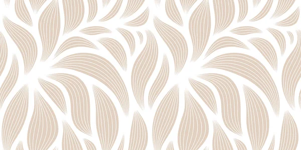 Роскошный Бесшовный Цветочный Узор Полосатыми Листьями Элегантный Астрактный Фон Минималистичном — стоковый вектор