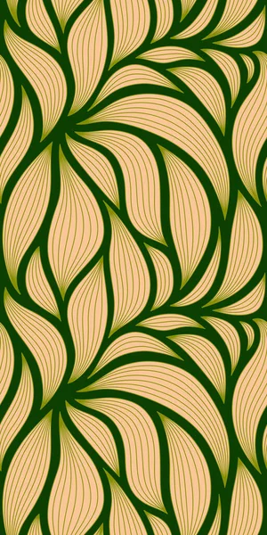 Luxuriöses Nahtloses Blumenmuster Mit Gestreiften Blättern Eleganter Astrakter Hintergrund Minimalistischem — Stockvektor