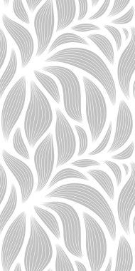 Şatafatlı, çizgili yapraklı çiçeksiz desen. Minimalist doğrusal tarzda zarif astrakt arkaplan. Moda çizgisi tasarım elemanı. Vektör illüstrasyonu.