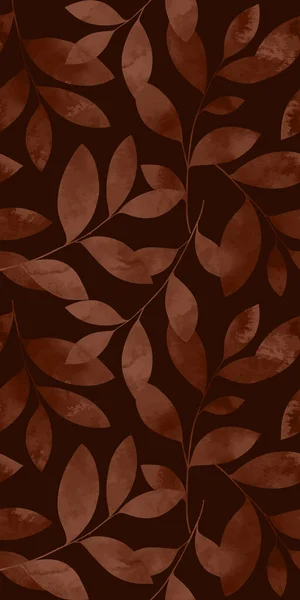 Buntes Nahtloses Muster Mit Aquarellblättern Vector Eleganter Floraler Hintergrund Für — Stockvektor