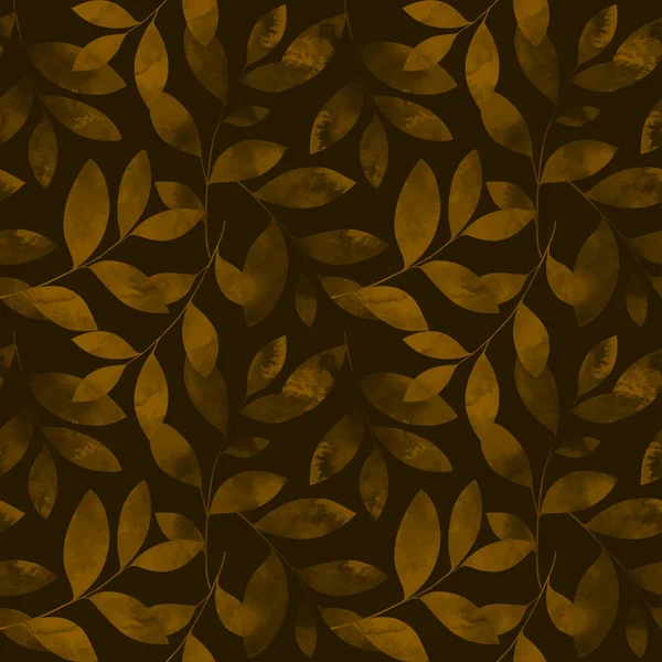 Buntes Nahtloses Muster Mit Aquarellblättern Vector Eleganter Floraler Hintergrund Für — Stockvektor