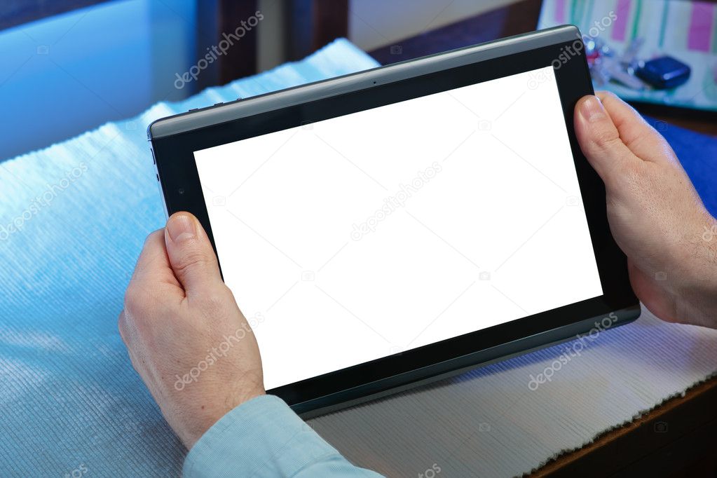 hands holding tablet-pc