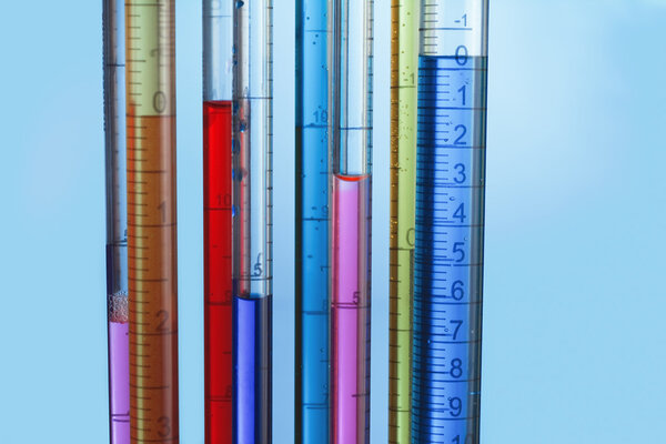 calibrated pipettes in the laboratory