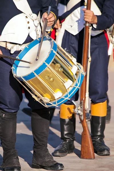 Baterista militar — Fotografia de Stock