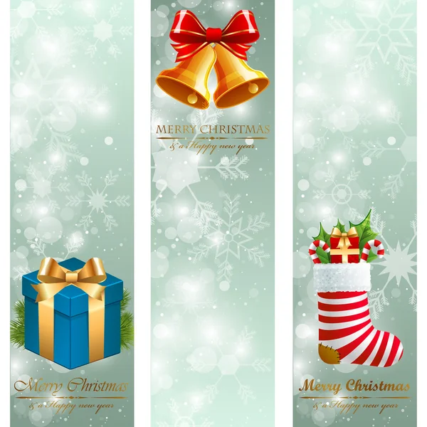 Kerstmis vintage verticale banners. — Stockvector