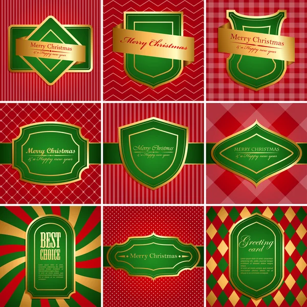 Set of christmas vintage backgrounds. — Stock Vector