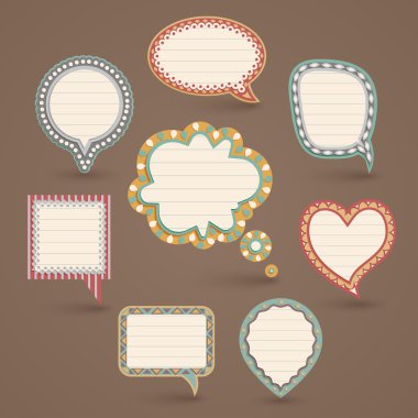 Vintage kağıt kabarcıklar konuşma.