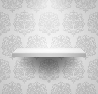 güzel lüks zemin üzerine boş izole raf.