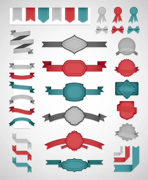 Ensemble rubans et étiquettes . — Image vectorielle