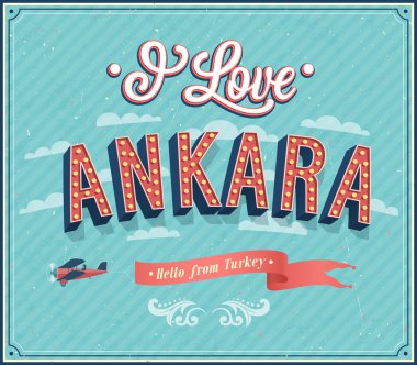 Vintage tebrik kartı Ankara - Türkiye.