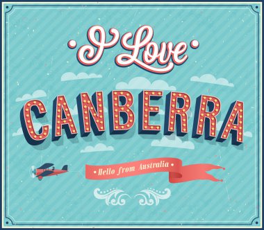 Canberra - Avustralya Vintage tebrik kartı.