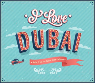Vintage tebrik kartı Dubai - Birleşik Arap Emirlikleri.