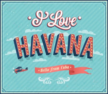 havana - Küba'dan Vintage tebrik kartı.