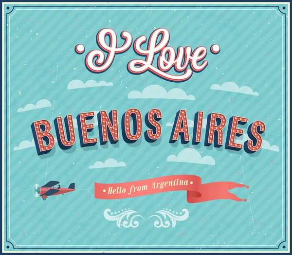 buenos aires - Arjantin Vintage tebrik kartı.