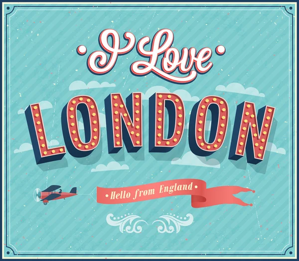 Vintage üdvözlőlap London - Anglia. — Stock Vector