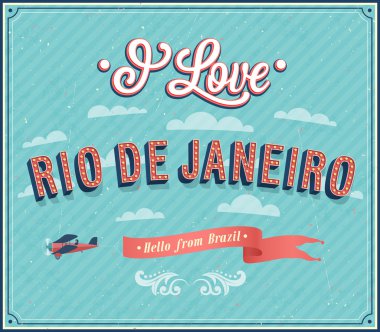 Vintage greeting card from Rio De Janeiro - Brazil. clipart