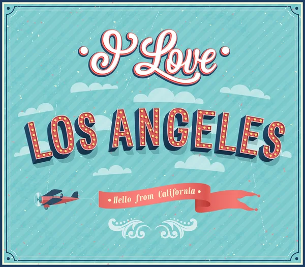 Vintage greeting card from Los Angeles - California. — Stock Vector