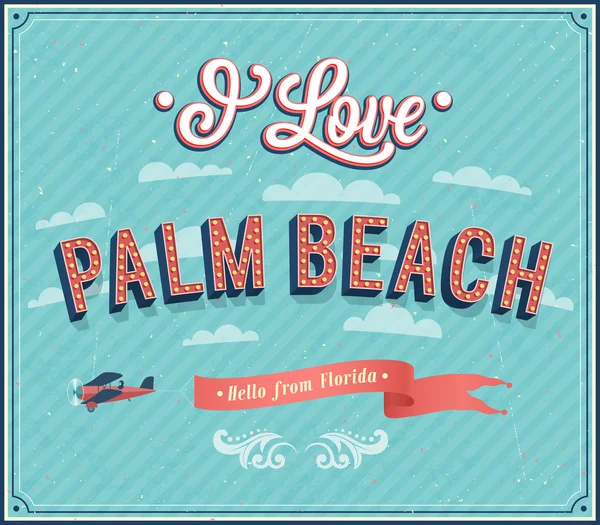 Vintage greeting card from Palm Beach - Florida. — Stock Vector