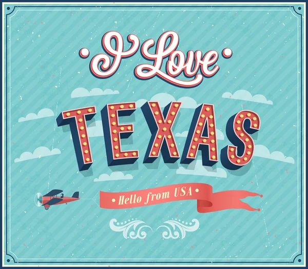 Vintage greeting card from Texas - USA. — Stock Vector