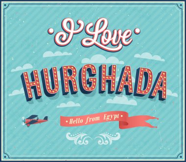 hurghada - Mısır'dan Vintage tebrik kartı.