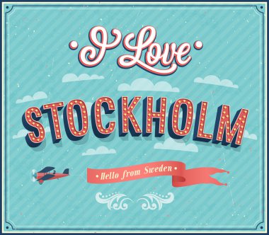 stockholm - İsveç Vintage tebrik kartı.