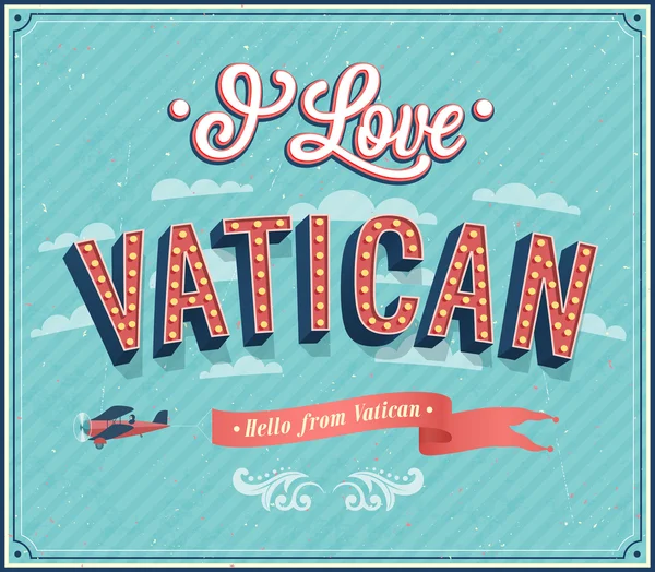 Tarjeta de felicitación Vintage del Vaticano - Vaticano . — Archivo Imágenes Vectoriales