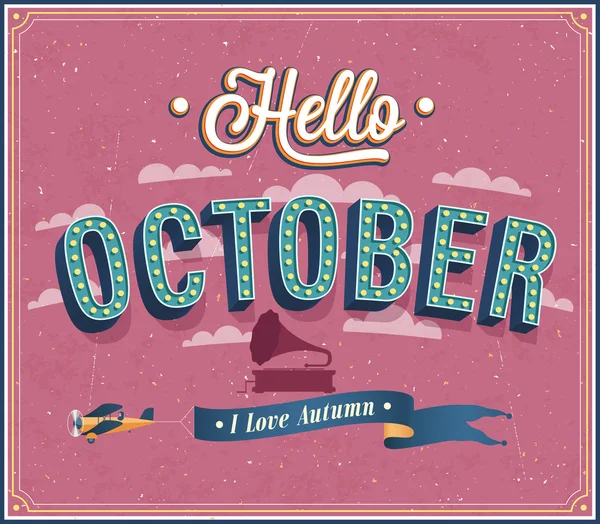Hallo oktober typografisch ontwerp. — Stockvector