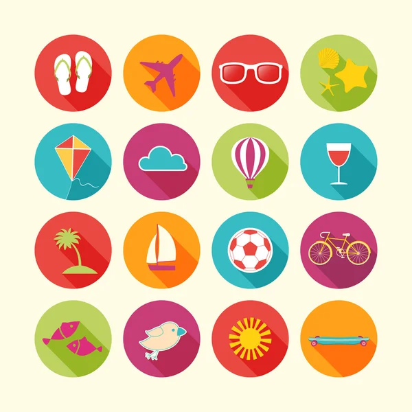 Set of Summer objects. — Stock Vector