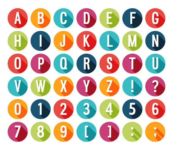 Alphabet d'icônes plates . — Image vectorielle