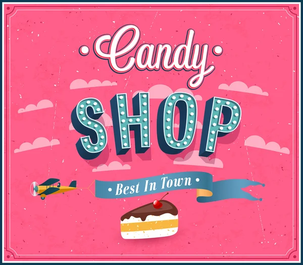 Candy shop design typograficznych. — Wektor stockowy