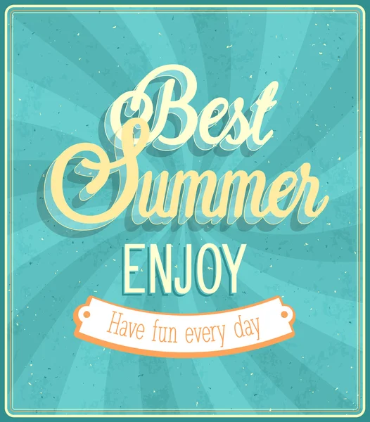 Best Summer Enjoy typographic design. — Stock Vector